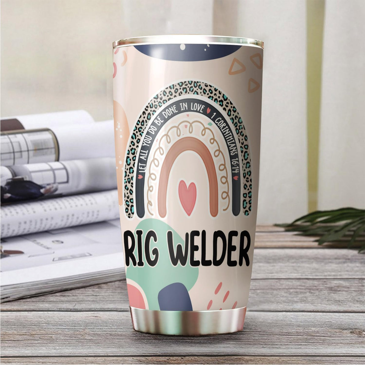 Let All You Do Be Done In Love Postal Clerk Tumbler Stainless Steel 20oz, Office Gifts Women Men Work Friends Coworker, Driking Coffee Cup For Birthday Christmas - Colors G