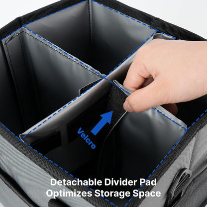 4 Compartment Reusable Drink Carrier Bag, Water Bottle Carrier Bag | Adjustable Dividers Drink Carrier with Handle, Drink Holder Bag for Car, Water Bottle Holder with Strap for Delivery, Travel