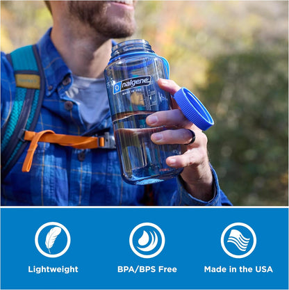 Monochrome BPA-Free Recycled Reusable Water Bottle for Backpacking, Hiking, Gym - 32 oz Shatterproof, Cotton