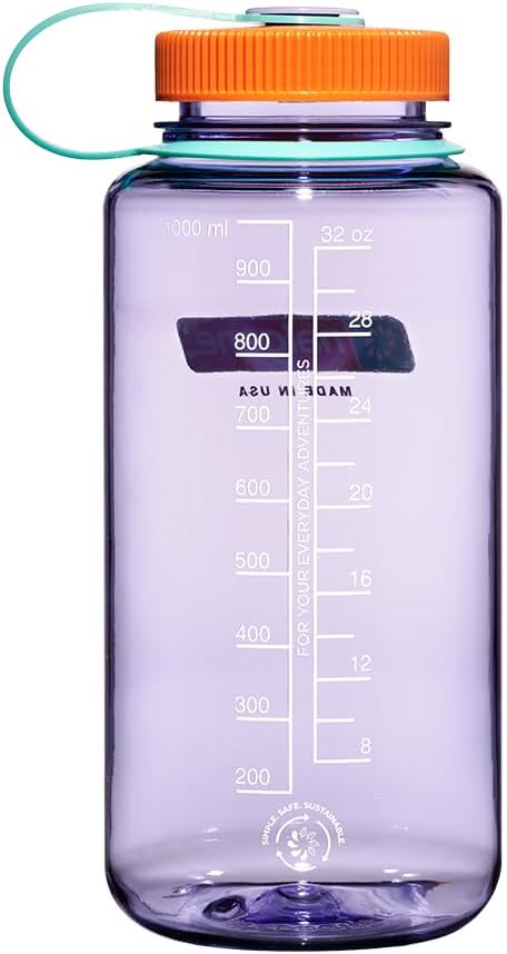 Monochrome BPA-Free Recycled Reusable Water Bottle for Backpacking, Hiking, Gym - 32 oz Shatterproof, Cotton