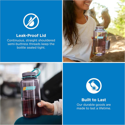 Monochrome BPA-Free Recycled Reusable Water Bottle for Backpacking, Hiking, Gym - 32 oz Shatterproof, Cotton