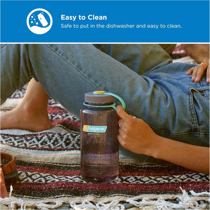 Monochrome BPA-Free Recycled Reusable Water Bottle for Backpacking, Hiking, Gym - 32 oz Shatterproof, Cotton