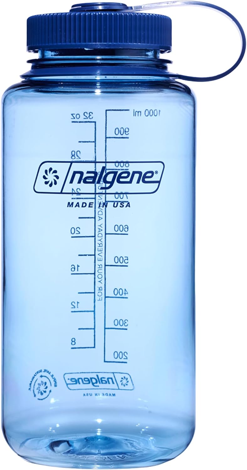 Monochrome BPA-Free Recycled Reusable Water Bottle for Backpacking, Hiking, Gym - 32 oz Shatterproof, Cotton