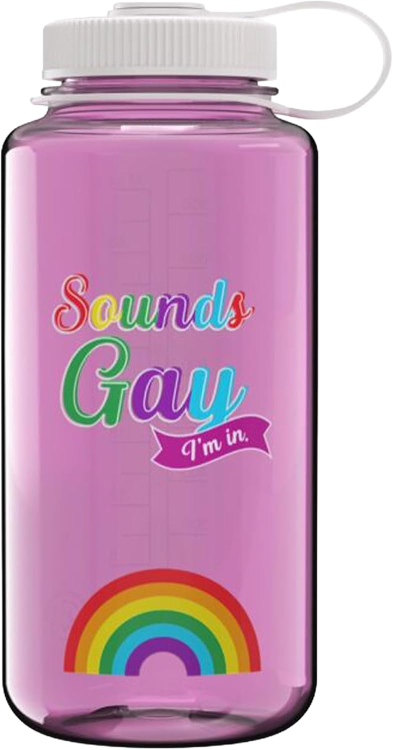 Monochrome BPA-Free Recycled Reusable Water Bottle for Backpacking, Hiking, Gym - 32 oz Shatterproof, Cotton