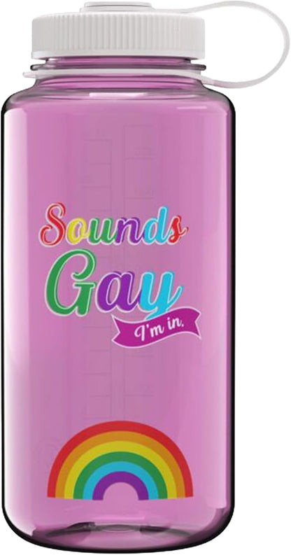 Monochrome BPA-Free Recycled Reusable Water Bottle for Backpacking, Hiking, Gym - 32 oz Shatterproof, Cotton