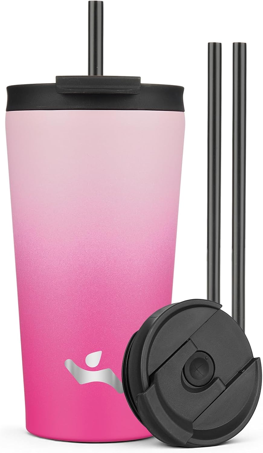 30 oz Insulated Tumbler Water Bottle with Straw Lid, Pastel Sunset