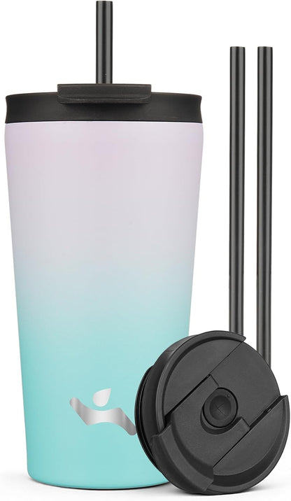 30 oz Insulated Tumbler Water Bottle with Straw Lid, Pastel Sunset