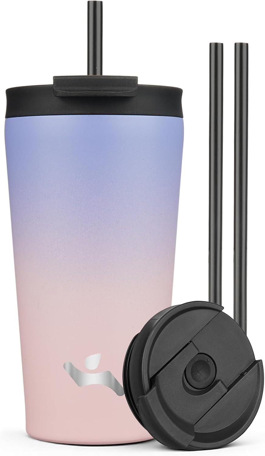30 oz Insulated Tumbler Water Bottle with Straw Lid, Pastel Sunset