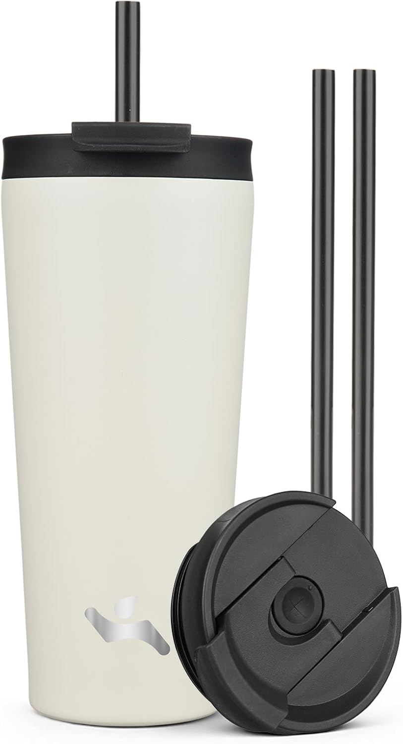 30 oz Insulated Tumbler Water Bottle with Straw Lid, Pastel Sunset