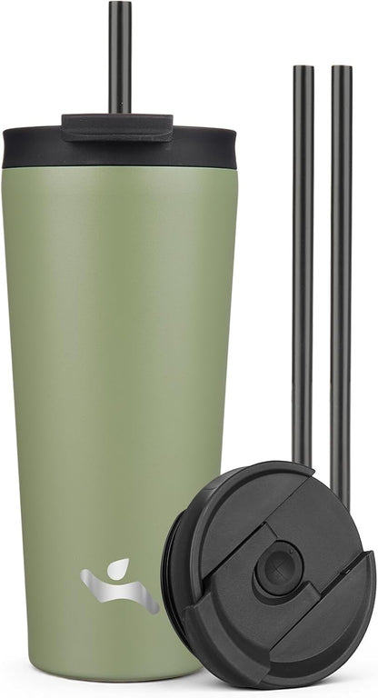 30 oz Insulated Tumbler Water Bottle with Straw Lid, Pastel Sunset