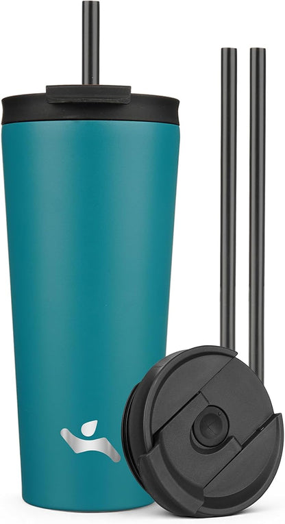 30 oz Insulated Tumbler Water Bottle with Straw Lid, Pastel Sunset