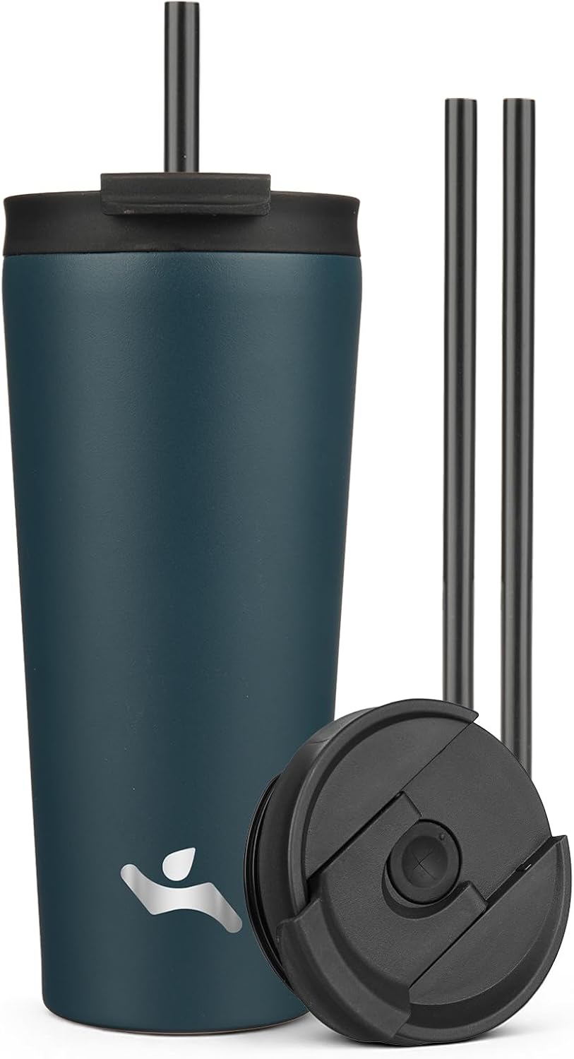 30 oz Insulated Tumbler Water Bottle with Straw Lid, Pastel Sunset