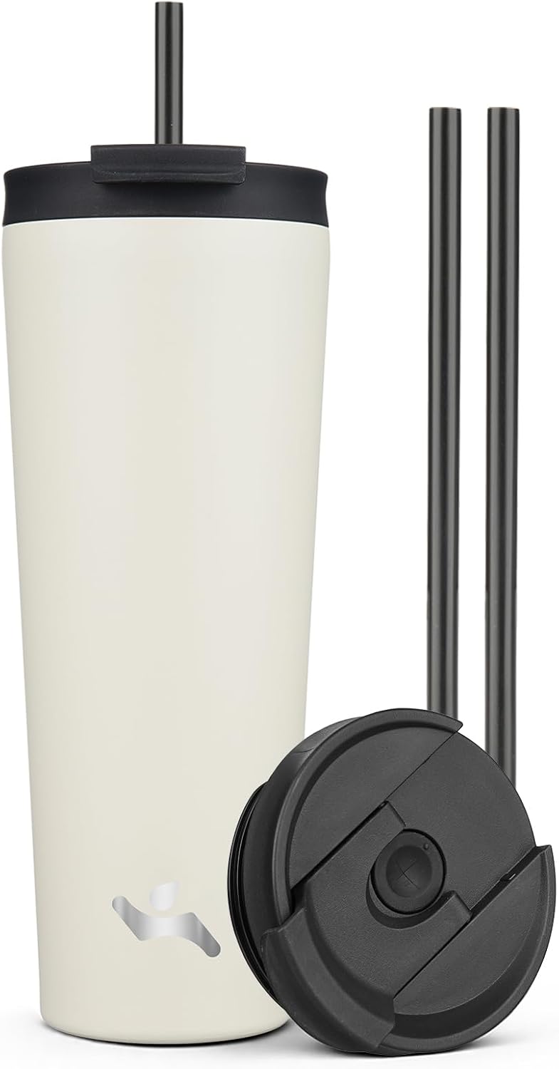 30 oz Insulated Tumbler Water Bottle with Straw Lid, Pastel Sunset