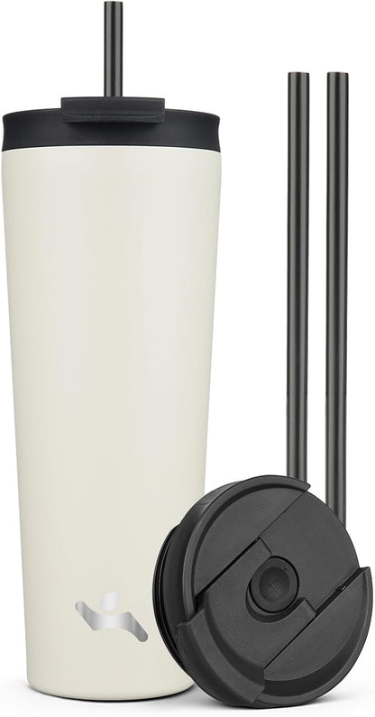 30 oz Insulated Tumbler Water Bottle with Straw Lid, Pastel Sunset
