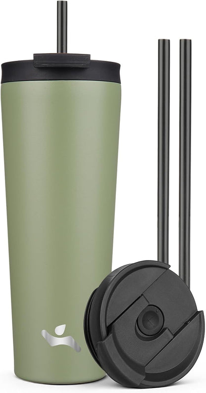 30 oz Insulated Tumbler Water Bottle with Straw Lid, Pastel Sunset
