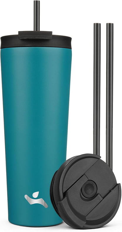 30 oz Insulated Tumbler Water Bottle with Straw Lid, Pastel Sunset