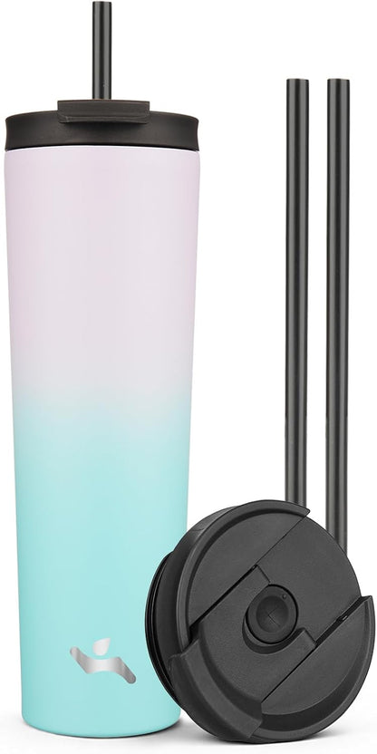 30 oz Insulated Tumbler Water Bottle with Straw Lid, Pastel Sunset