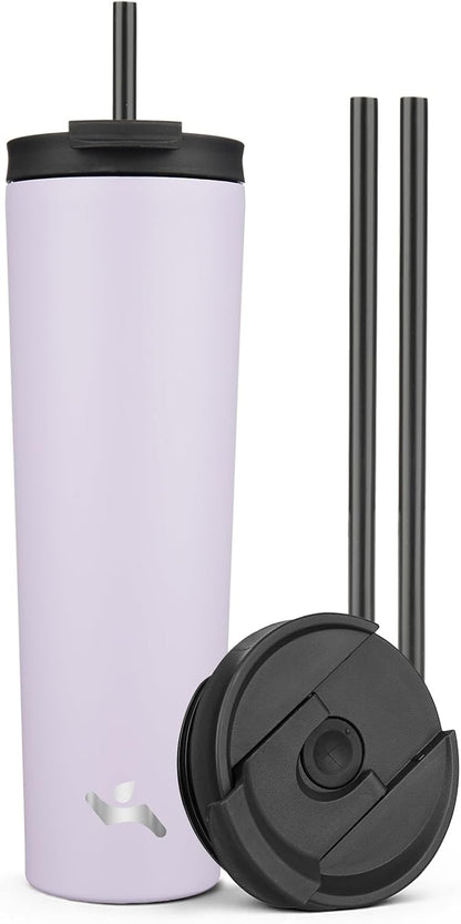 30 oz Insulated Tumbler Water Bottle with Straw Lid, Pastel Sunset
