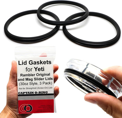 – Replacement Lid Seal Gaskets for Yeti Stainless Steel Insulated Tumbler Mugs (3 Pack) [20 oz Lid Size]