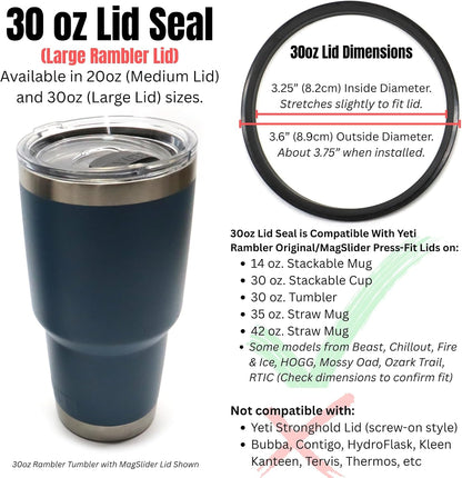 – Replacement Lid Seal Gaskets for Yeti Stainless Steel Insulated Tumbler Mugs (3 Pack) [20 oz Lid Size]