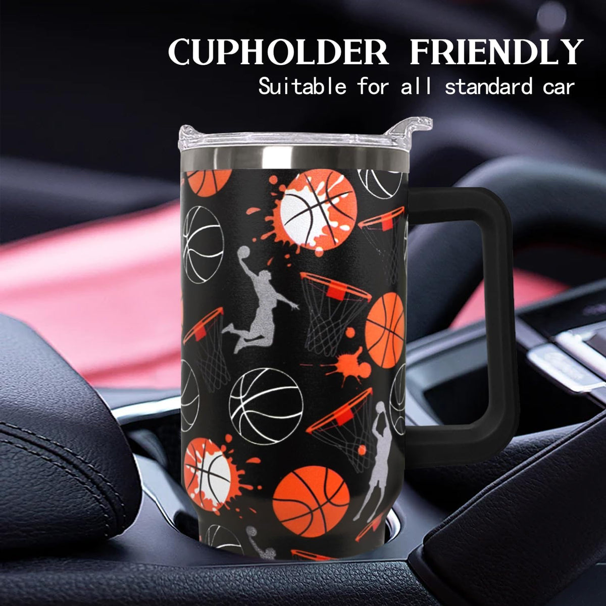 Ceovfoi 40 oz Pickleball Coffee Mug Vacuum Insulated Travel Tumbler with Handle, Lid & Straw - Perfect Pickleball Gifts for Players, Coaches, Lovers | Pickleball Accessories - Colors B