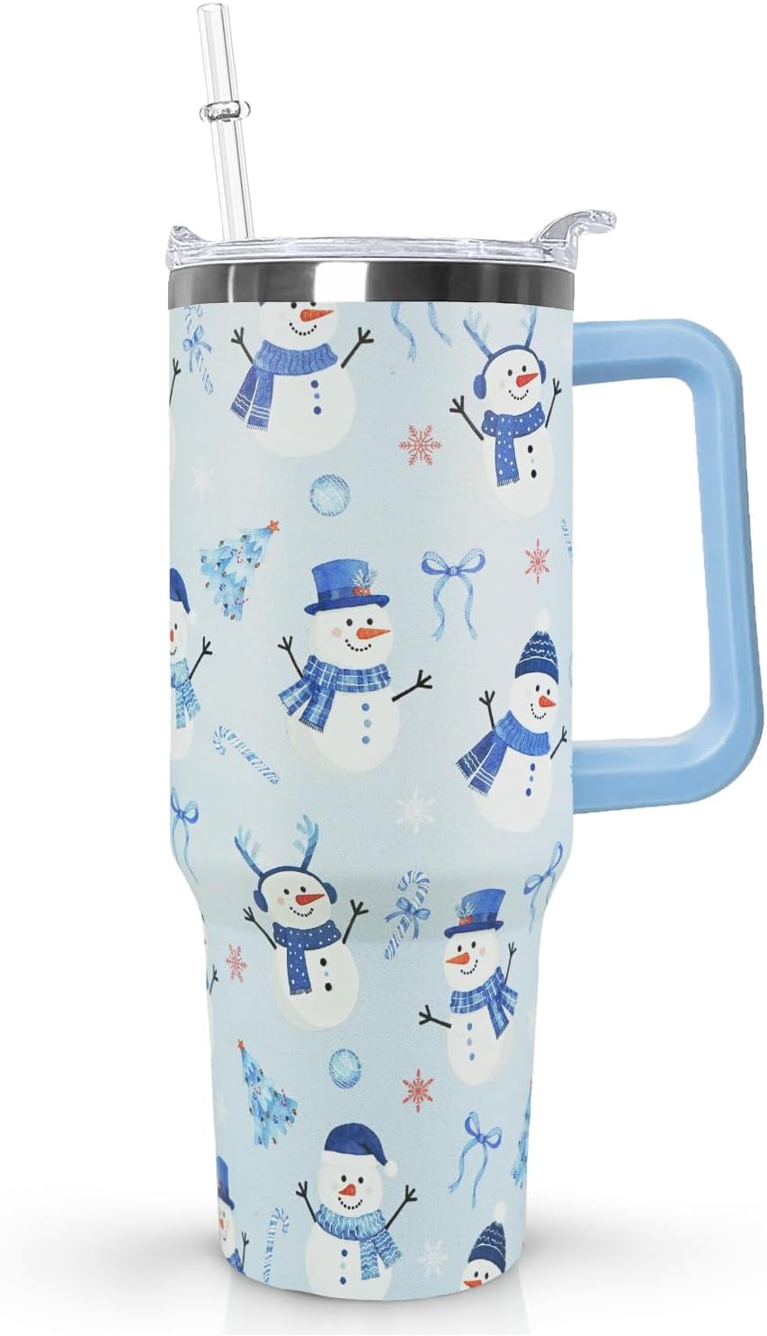 Ceovfoi 40 oz Pickleball Coffee Mug Vacuum Insulated Travel Tumbler with Handle, Lid & Straw - Perfect Pickleball Gifts for Players, Coaches, Lovers | Pickleball Accessories - Colors B