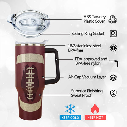 Ceovfoi 40 oz Pickleball Coffee Mug Vacuum Insulated Travel Tumbler with Handle, Lid & Straw - Perfect Pickleball Gifts for Players, Coaches, Lovers | Pickleball Accessories - Colors B