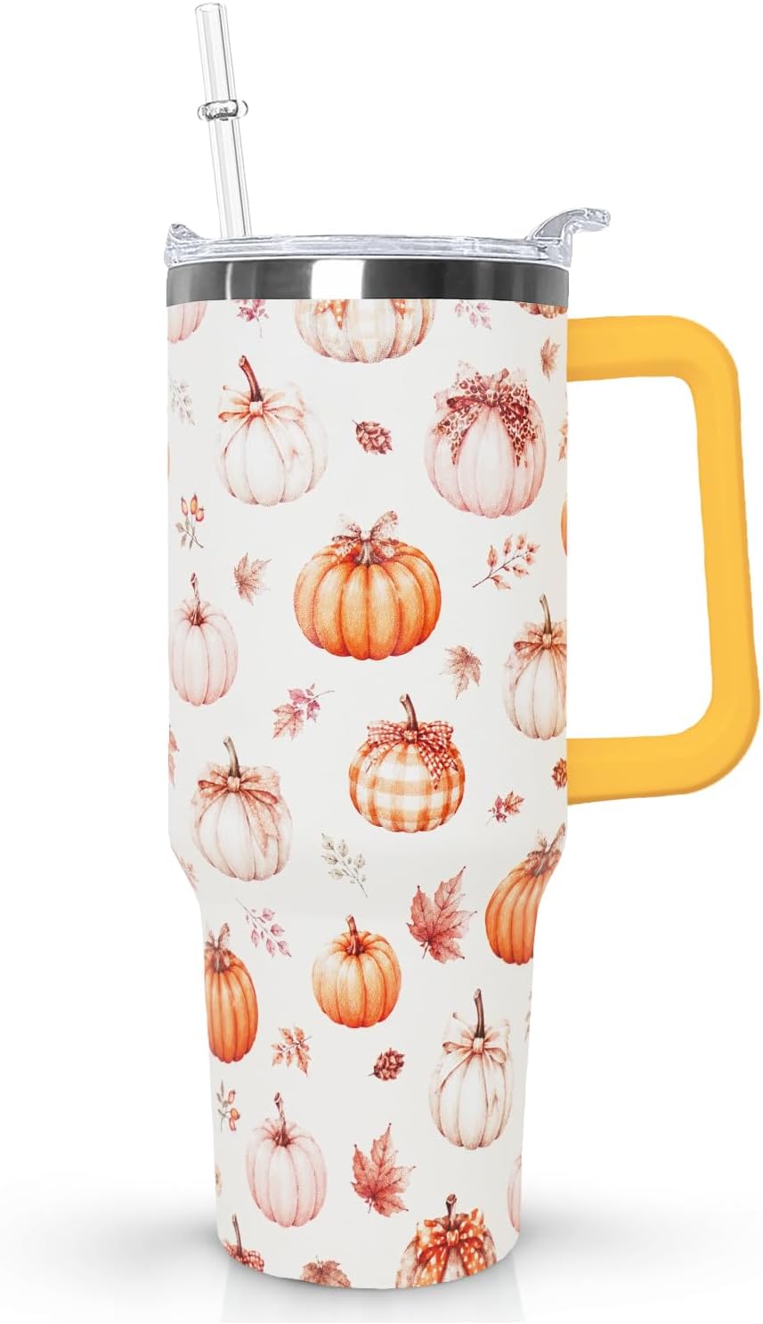 Ceovfoi 40 oz Pickleball Coffee Mug Vacuum Insulated Travel Tumbler with Handle, Lid & Straw - Perfect Pickleball Gifts for Players, Coaches, Lovers | Pickleball Accessories - Colors B