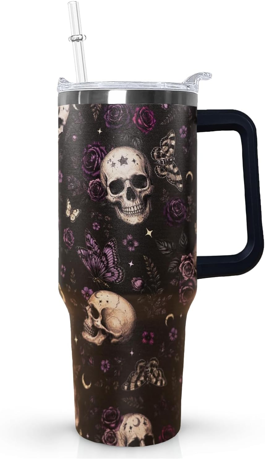 Ceovfoi 40 oz Pickleball Coffee Mug Vacuum Insulated Travel Tumbler with Handle, Lid & Straw - Perfect Pickleball Gifts for Players, Coaches, Lovers | Pickleball Accessories - Colors B