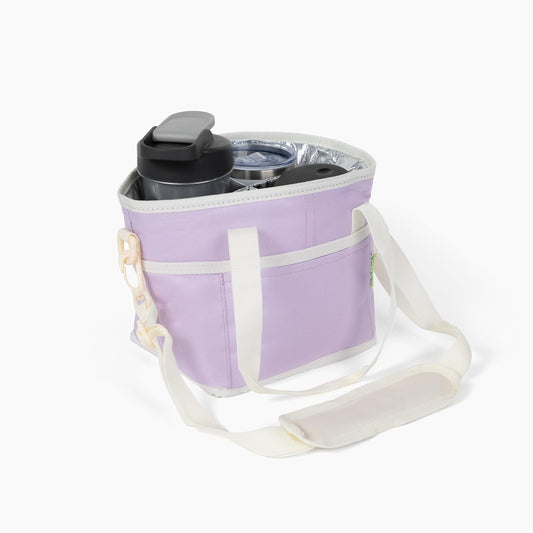 4 Water Bottle Holder with Strap | Family Size 4 Compartment Drink Bag, Multiple Tumbler Carrier Caddy | Adjustable Fits Large & Small Drinks | Hands Free, Won't Tip Over in Car