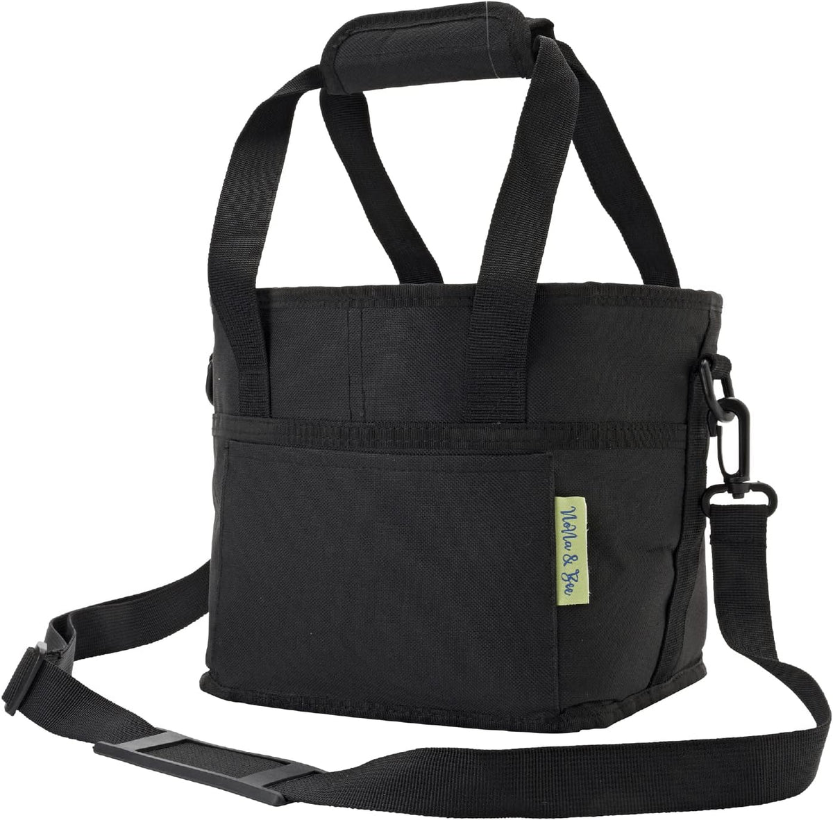 4 Water Bottle Holder with Strap | Family Size 4 Compartment Drink Bag, Multiple Tumbler Carrier Caddy | Adjustable Fits Large & Small Drinks | Hands Free, Won't Tip Over in Car