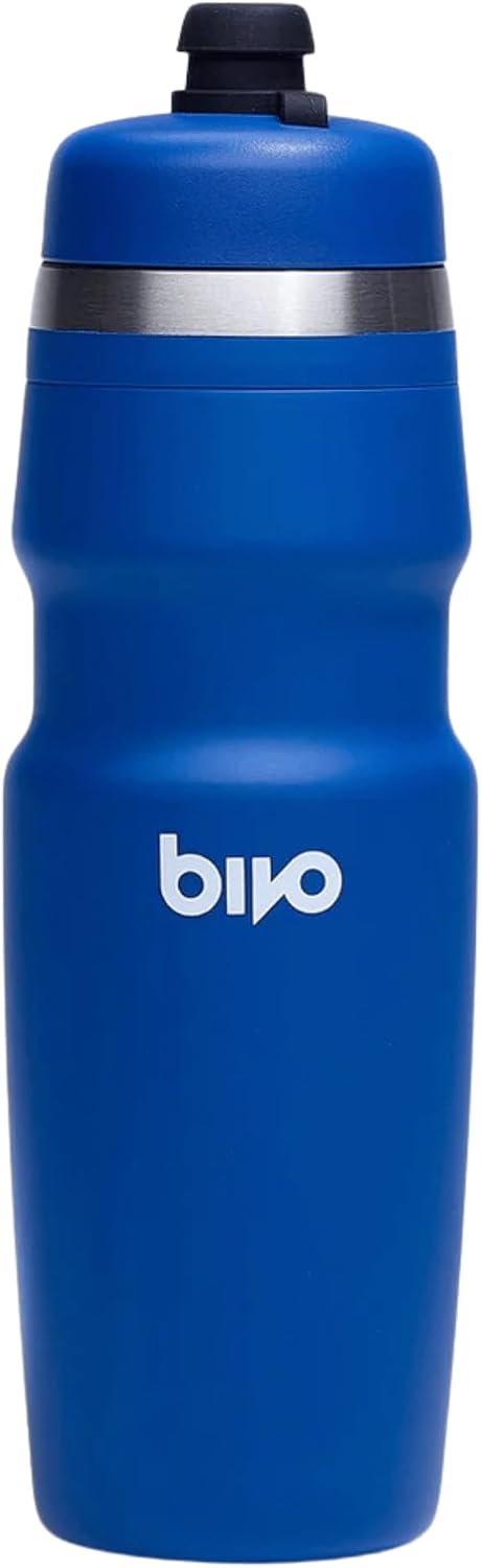 Bivo Duo 25oz Non Insulated Stainless Steel Bike Water Bottle - Lightweight for Cycling, Hiking, Sports - No Plastic Taste, Fits Most Cages, Dishwasher Safe - (Raw)
