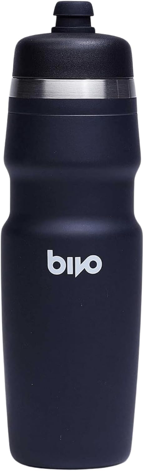 Bivo Duo 25oz Non Insulated Stainless Steel Bike Water Bottle - Lightweight for Cycling, Hiking, Sports - No Plastic Taste, Fits Most Cages, Dishwasher Safe - (Raw)