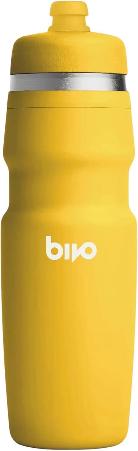 Bivo Duo 25oz Non Insulated Stainless Steel Bike Water Bottle - Lightweight for Cycling, Hiking, Sports - No Plastic Taste, Fits Most Cages, Dishwasher Safe - (Raw)