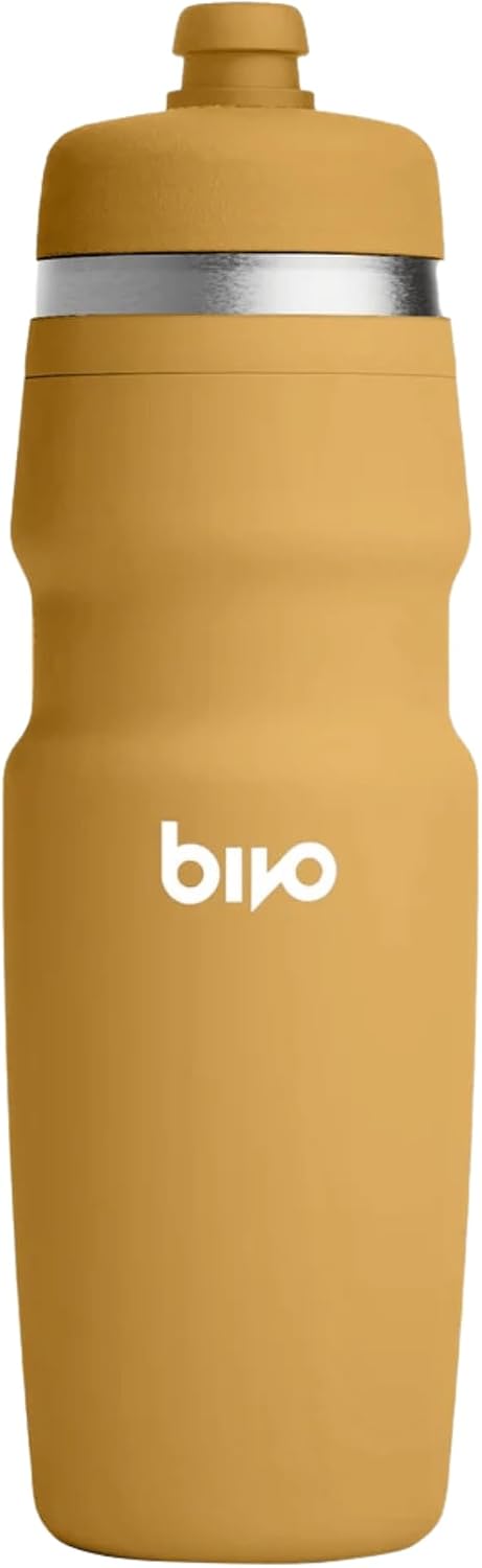 Bivo Duo 25oz Non Insulated Stainless Steel Bike Water Bottle - Lightweight for Cycling, Hiking, Sports - No Plastic Taste, Fits Most Cages, Dishwasher Safe - (Raw)
