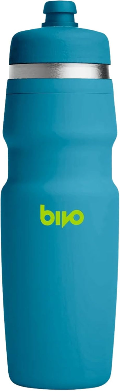 Bivo Duo 25oz Non Insulated Stainless Steel Bike Water Bottle - Lightweight for Cycling, Hiking, Sports - No Plastic Taste, Fits Most Cages, Dishwasher Safe - (Raw)