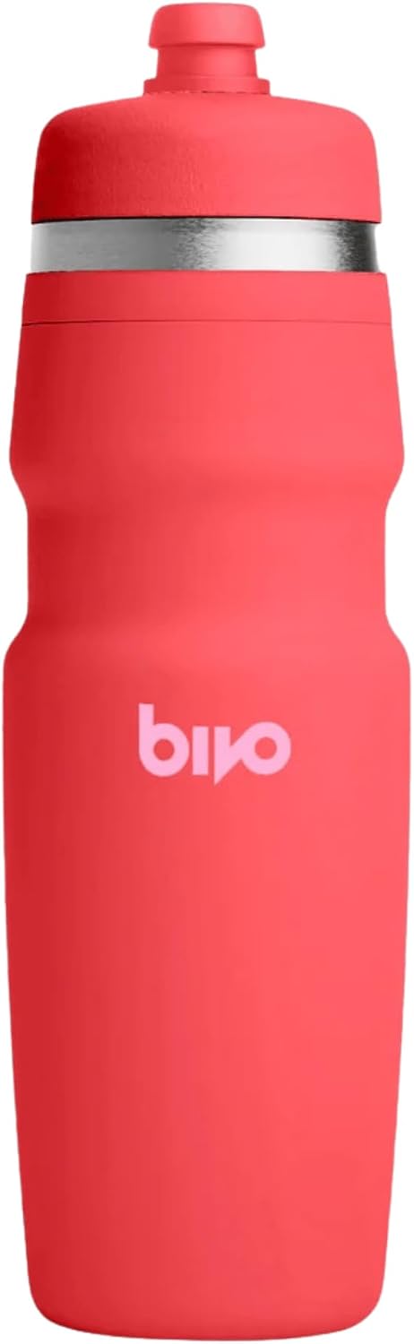 Bivo Duo 25oz Non Insulated Stainless Steel Bike Water Bottle - Lightweight for Cycling, Hiking, Sports - No Plastic Taste, Fits Most Cages, Dishwasher Safe - (Raw)