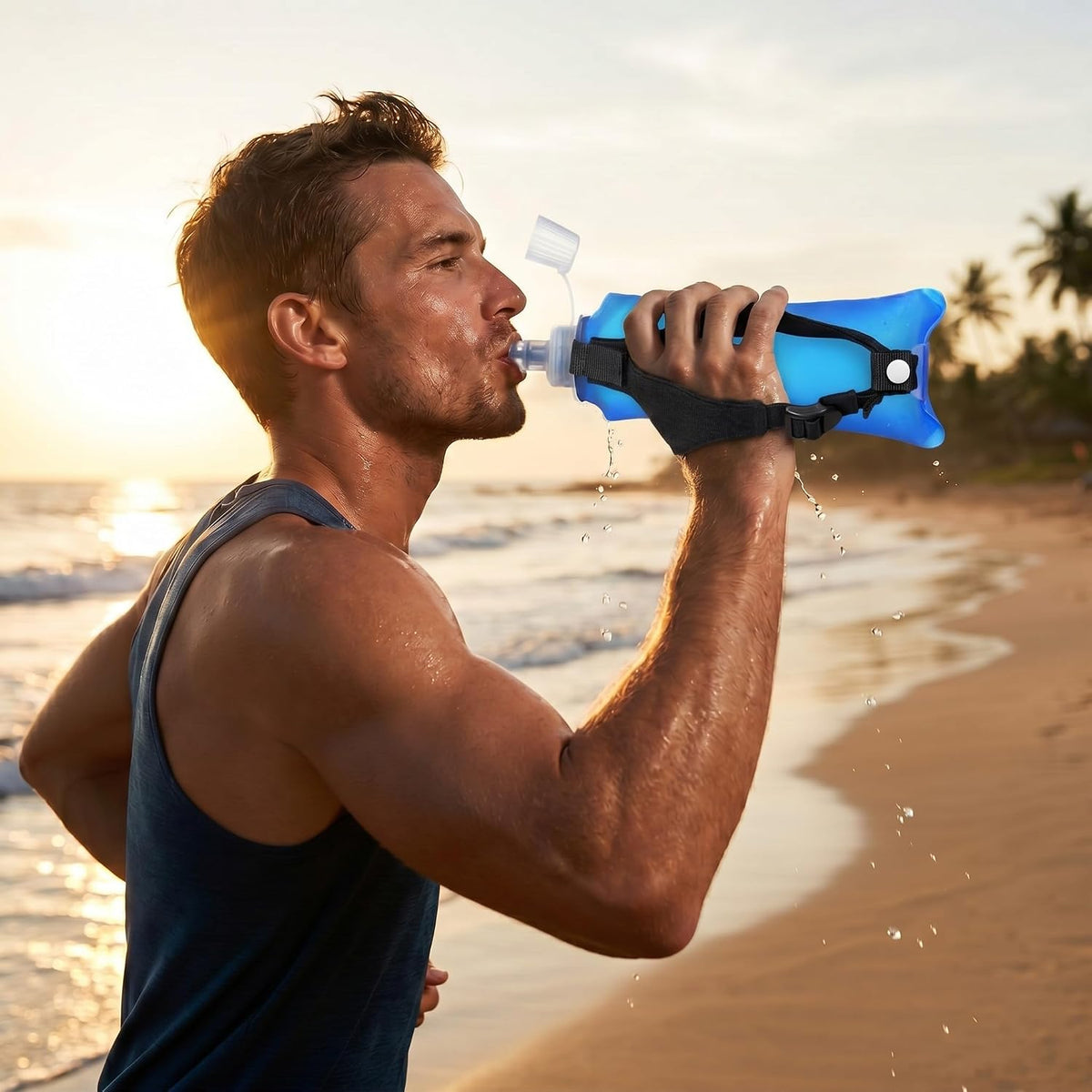 Handheld Running Soft Water Bottle Ultralight Tpu for Hydration
