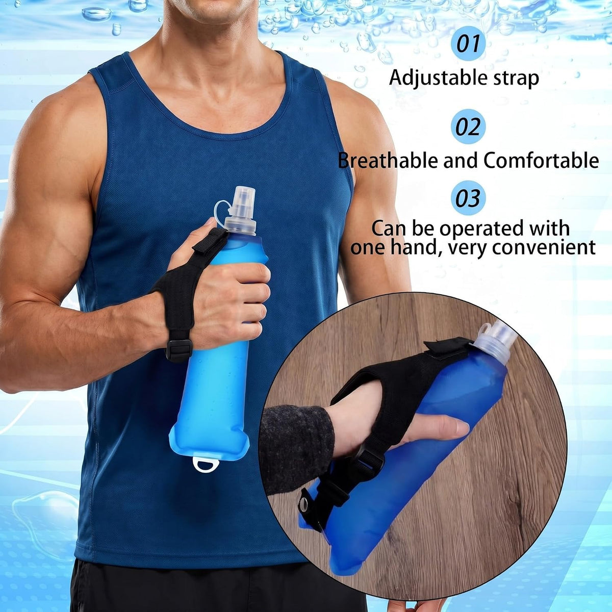 Handheld Running Soft Water Bottle Ultralight Tpu for Hydration