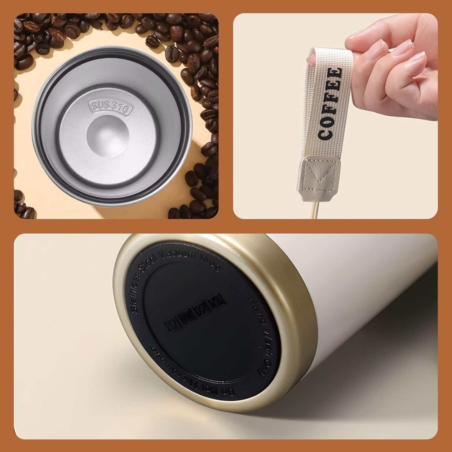 Insulated Coffee Mug,Sun & Moon With Stars Celestial Arts Double Wall Vacuum Cup With Straw & Leak Proof Lidd,Stainless Steel Tumbler Cup For Travel Party Office Camping Houses