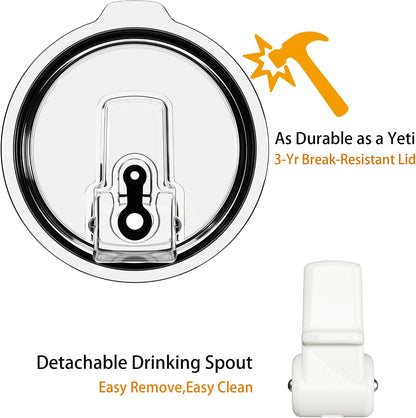 For Iced Coffee & Smoothies – Never Drink from a Moldy Lid Again: 20oz Hygienic Tumbler, 100% Leakproof Lid & Removable Foldable Spout. Reinforced Base, Fits Cup Holders - Cream
