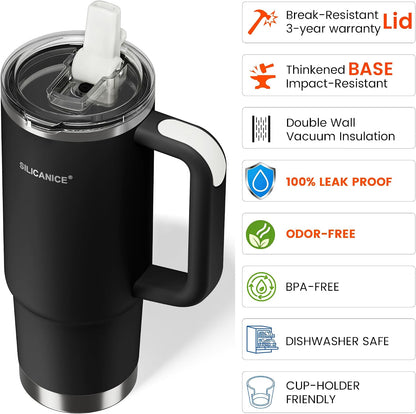For Iced Coffee & Smoothies – Never Drink from a Moldy Lid Again: 20oz Hygienic Tumbler, 100% Leakproof Lid & Removable Foldable Spout. Reinforced Base, Fits Cup Holders - Cream