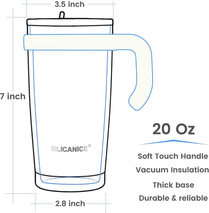 For Iced Coffee & Smoothies – Never Drink from a Moldy Lid Again: 20oz Hygienic Tumbler, 100% Leakproof Lid & Removable Foldable Spout. Reinforced Base, Fits Cup Holders - Cream