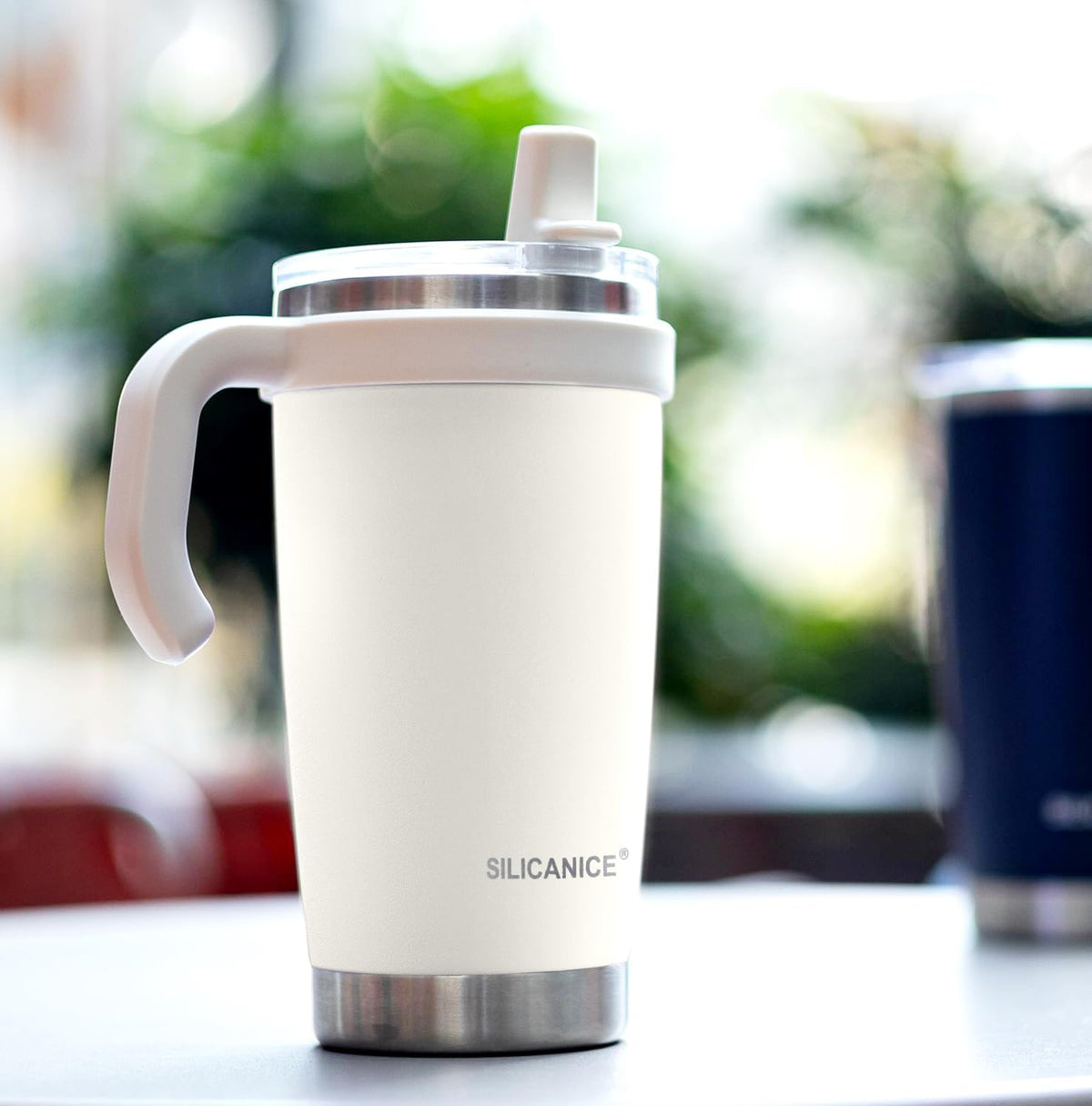 For Iced Coffee & Smoothies – Never Drink from a Moldy Lid Again: 20oz Hygienic Tumbler, 100% Leakproof Lid & Removable Foldable Spout. Reinforced Base, Fits Cup Holders - Cream