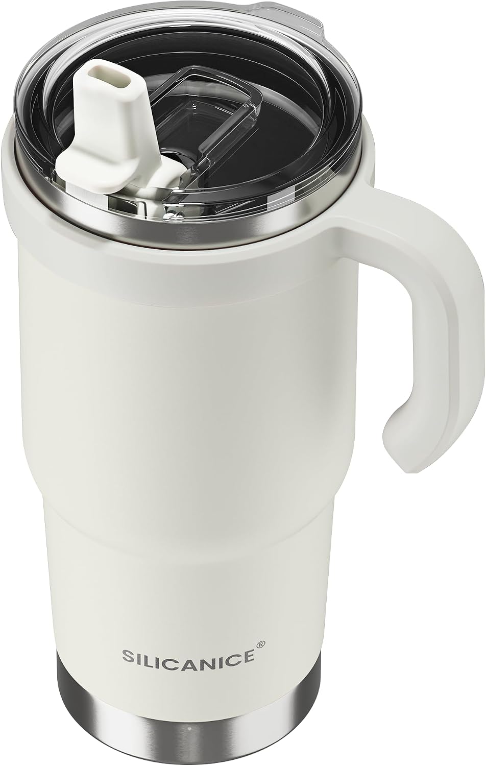 For Iced Coffee & Smoothies – Never Drink from a Moldy Lid Again: 20oz Hygienic Tumbler, 100% Leakproof Lid & Removable Foldable Spout. Reinforced Base, Fits Cup Holders - Cream
