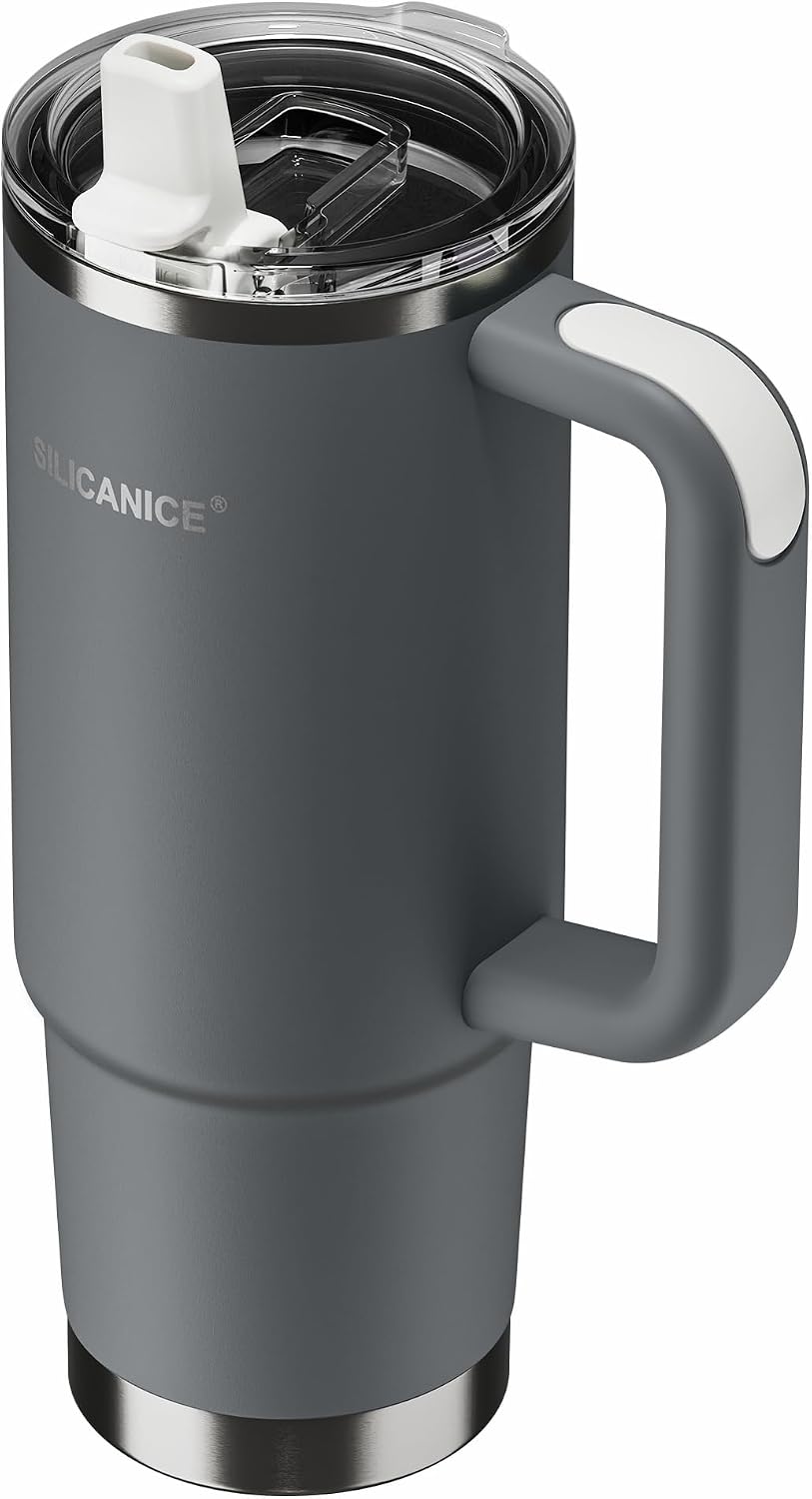 For Iced Coffee & Smoothies – Never Drink from a Moldy Lid Again: 20oz Hygienic Tumbler, 100% Leakproof Lid & Removable Foldable Spout. Reinforced Base, Fits Cup Holders - Cream