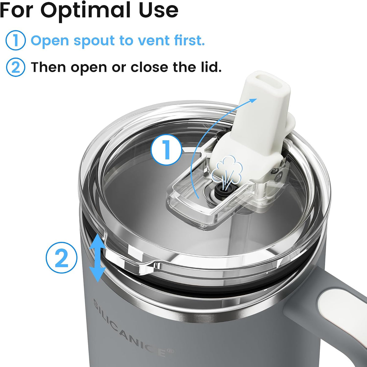 For Iced Coffee & Smoothies – Never Drink from a Moldy Lid Again: 20oz Hygienic Tumbler, 100% Leakproof Lid & Removable Foldable Spout. Reinforced Base, Fits Cup Holders - Cream