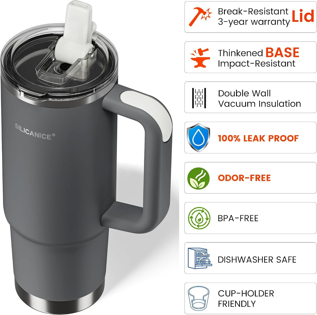 For Iced Coffee & Smoothies – Never Drink from a Moldy Lid Again: 20oz Hygienic Tumbler, 100% Leakproof Lid & Removable Foldable Spout. Reinforced Base, Fits Cup Holders - Cream