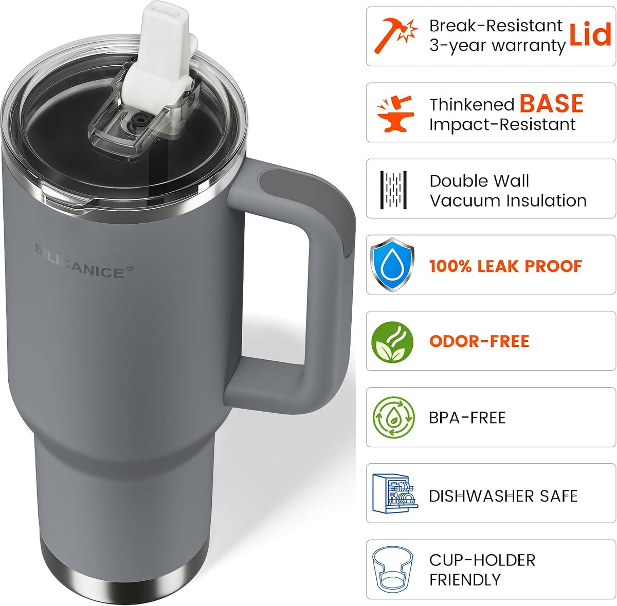 For Iced Coffee & Smoothies – Never Drink from a Moldy Lid Again: 20oz Hygienic Tumbler, 100% Leakproof Lid & Removable Foldable Spout. Reinforced Base, Fits Cup Holders - Cream