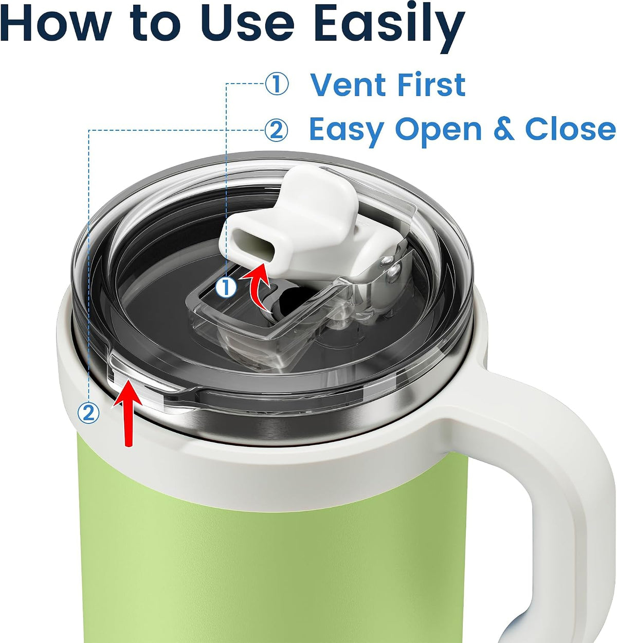 For Iced Coffee & Smoothies – Never Drink from a Moldy Lid Again: 20oz Hygienic Tumbler, 100% Leakproof Lid & Removable Foldable Spout. Reinforced Base, Fits Cup Holders - Cream